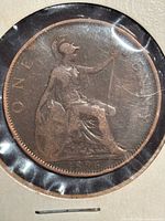 Reverse of 1896 One Penny showing seated Britannia