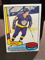 Front of Marcel Dionne OPC card showing player image and card details