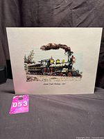 Front view of art print showing full locomotive image