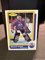 Front of Grant Fuhr 1986-87 O-Pee-Chee card #56