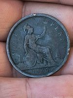 Reverse of 1867 One Penny showing Britannia design