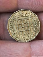 Reverse side crowned portcullis design dated 1967