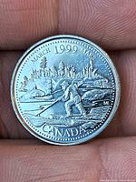 Reverse side showing March 1999 "The Log Drive" design