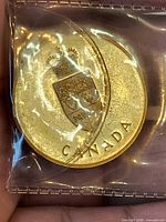 Obverse showing Canada shield within plastic holder