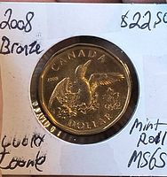 Reverse showing loon, Olympic rings, date 2008