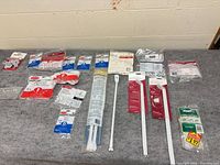 Overall view of all packaged hardware on table