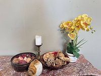 Group shot of entire lot on marble surface