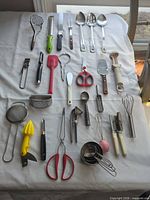 Overhead view of entire utensil lot laid out