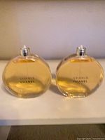 Front view of both Chanel Chance bottles showing fill level