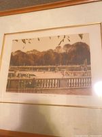 Full view of framed Howard Altman landscape lithograph