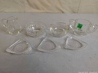 front view of all seven glass pieces