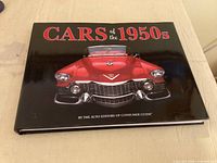 Front cover of Cars of the 1950s hardcover book showing title and design