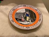 Front view of Adams Cries of London Milk Below Maids plate showing design and border