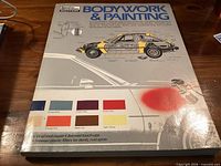 Front cover of Bodywork & Painting manual showing title, car diagram and paint chips