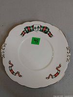 Full view of PEI tartan china plate