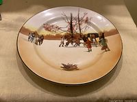 Front view of Royal Doulton Coaching Days dinner plate