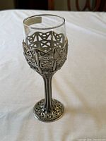 Full view of pewter goblet showing overall design