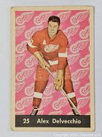 Front of 1962-63 Parkhurst Alex Delvecchio card