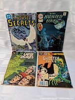 Front covers of four horror comic books