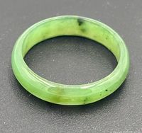 green nephrite jade ring band, angled view