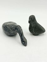 pair of soapstone bird figures angled front view