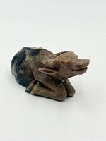 Front-left view of soapstone water buffalo figurine