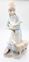 Front view of Lladro Girl with Lamb figurine