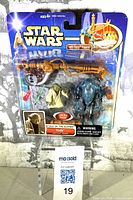 Front of factory-sealed Star Wars AOTC deluxe Yoda figure blister card with accessories visible