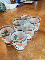 Six glasses grouped showing full exterior designs