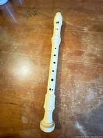 Full view of ivory-cream soprano recorder assembled