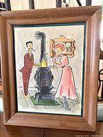 Direct front view of framed print showing entire illustration and frame