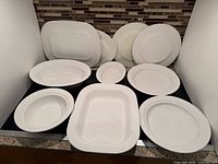 Front view showing all casserole dishes and roaster