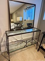 Console table and matching mirror front view