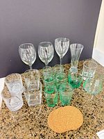 All glassware and coasters overview