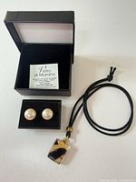 Necklace with Murano pendant, pearl earrings, presentation boxes