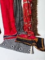 Group shot of all six scarves displayed