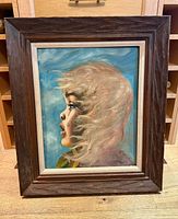 Framed oil painting full view
