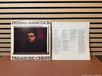 Herbie Hancock “Treasure Chest” gatefold jacket front with inner lyric sleeve visible