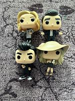 Front view of four Schitt's Creek Funko Pop figures