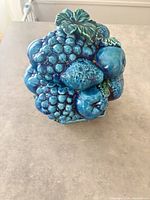 Full view of closed fruit-cluster cookie jar