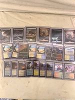 All 35 sleeved land cards laid out