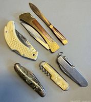 Group shot of six vintage cutting tools