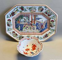 Front view of platter and bowl