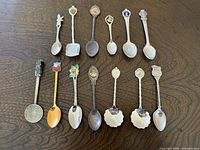 Full overhead shot of all 13 spoons arranged