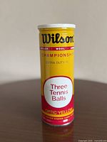 Front view of sealed Wilson Championship tennis ball can