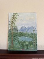 Front view of landscape painting showing entire scene