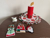 All six handmade Christmas items displayed together