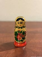 Front view of smallest nesting doll