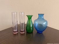 Front view of all four vases on tabletop