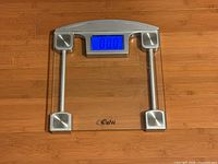 Scale powered on displaying 0.0 on blue-lit LCD